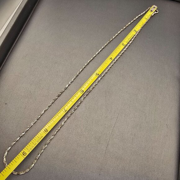 VTG Diamond Cut Rope Chain Necklace 20" 925 Italy Sterling Silver 2mm - Picture 7 of 9